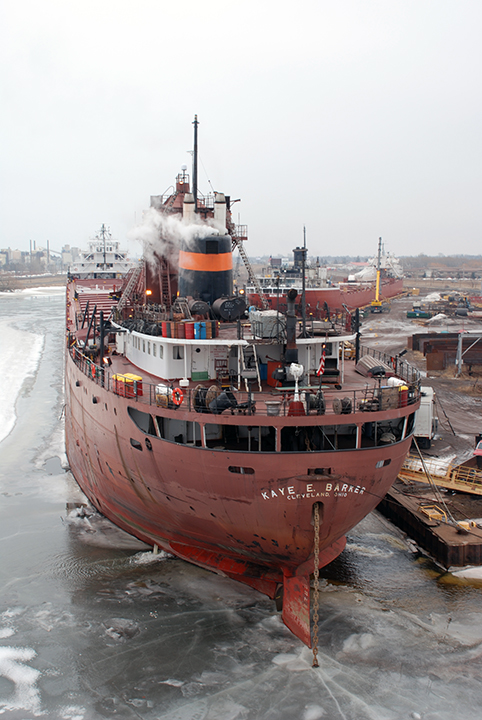 Kaye E. Barker at shipyard